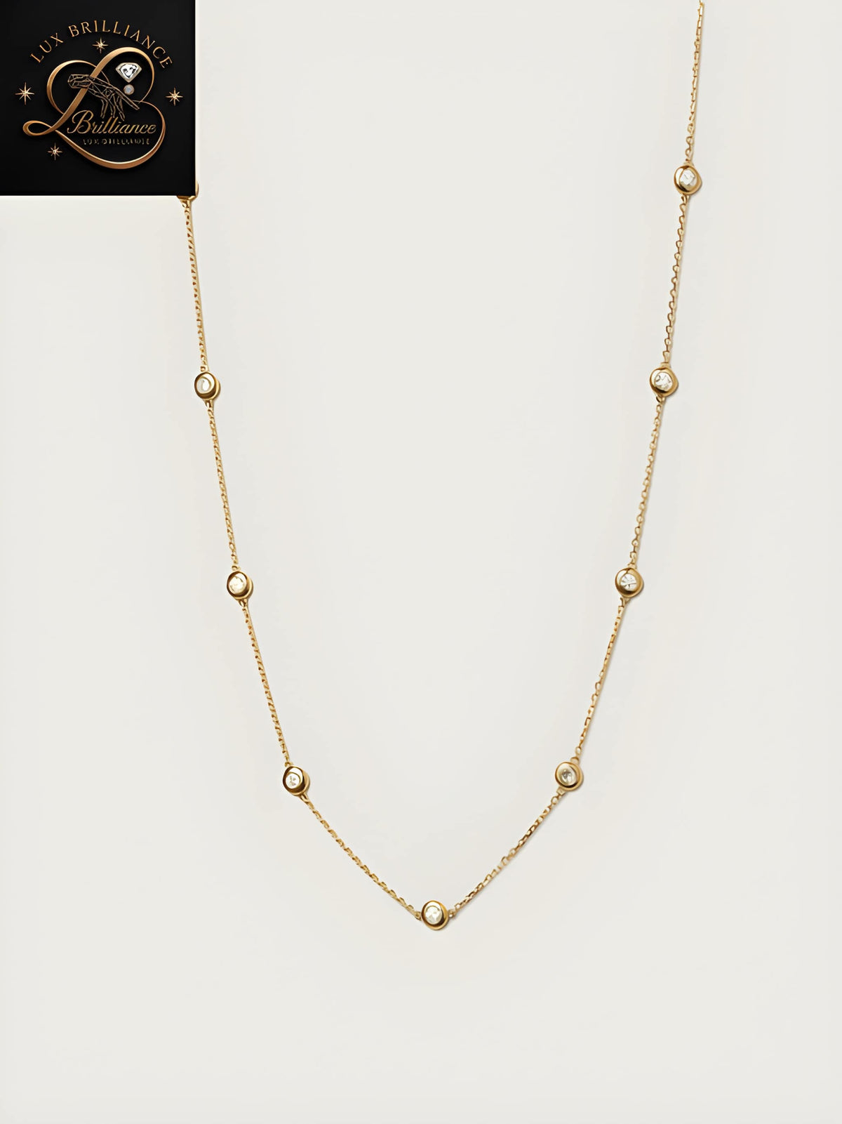 Antique Diamonds by the Yard Station Necklace in 14K Gold | Fine Gold Chain Jewelry