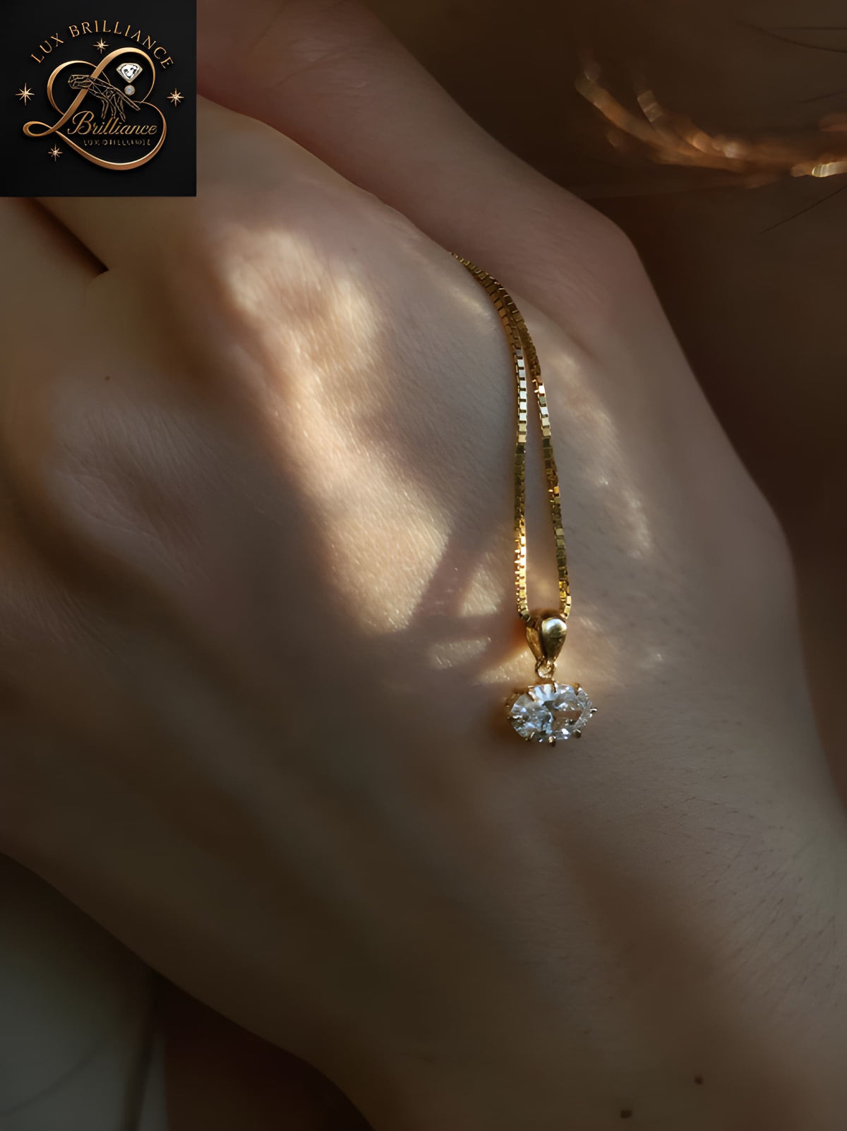 East-West Oval Cut Diamond Solitaire Pendant | 18k gold Necklace | Nice jewelry