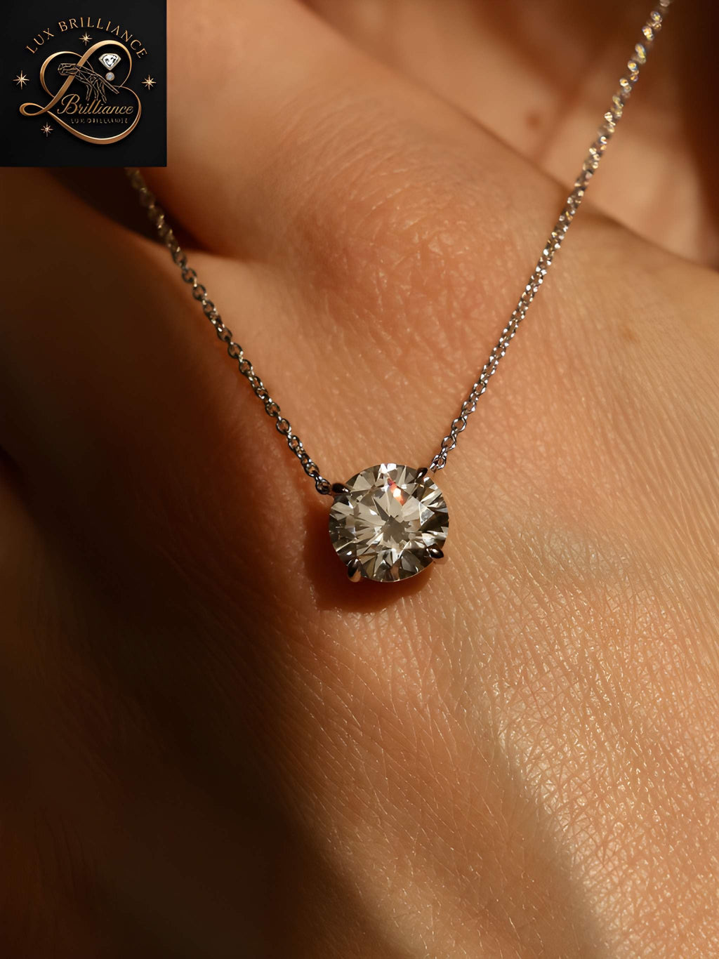 Dainty Round Brilliant Cut Diamond Pendant | Minimalist Gold Chain | Fine Jewelry