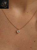 Modern Triangle Diamond Pendant Necklace in 14K Gold | Dainty Gold Chain Necklace Gift