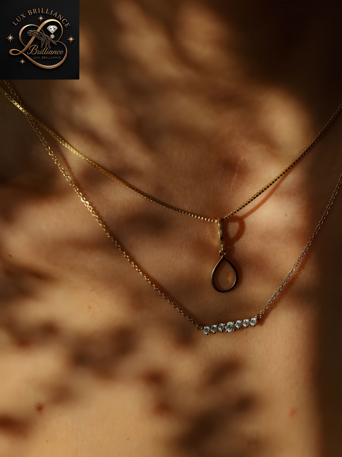 Graduated Diamond Curved Bar Necklace in 18K Gold | Gift For Her
