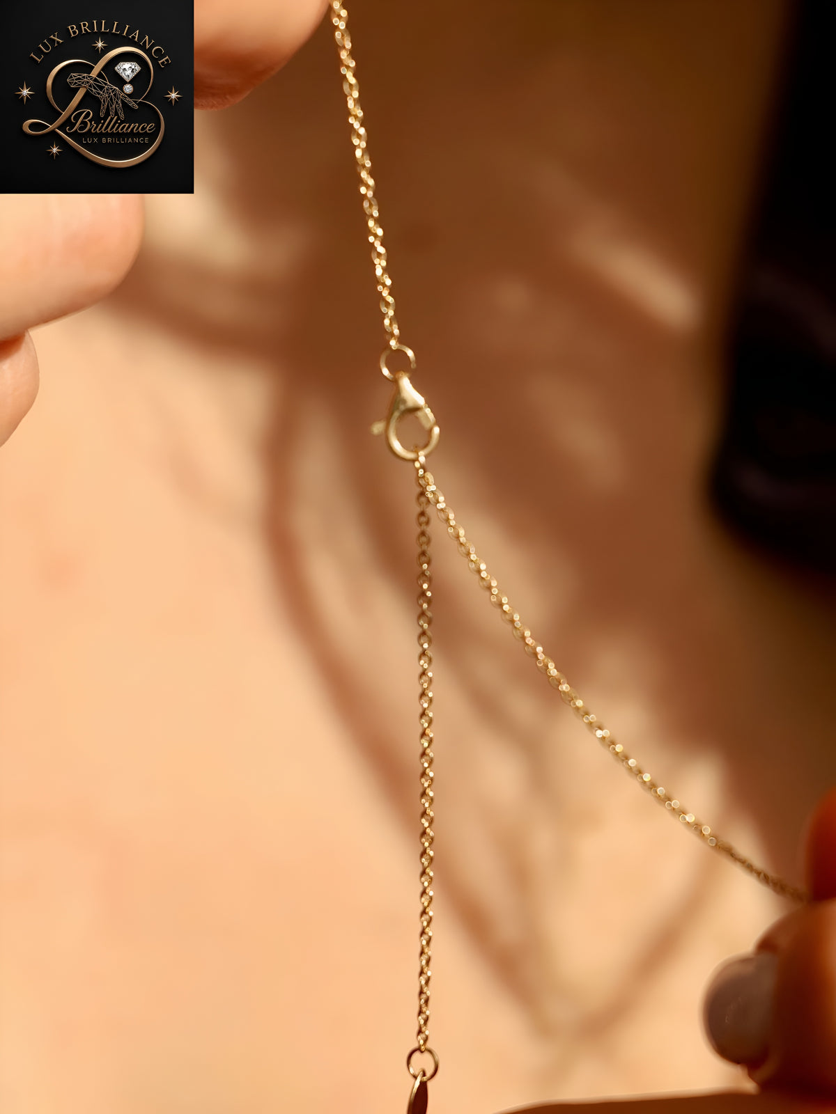 Modern Triangle Diamond Pendant Necklace in 14K Gold | Dainty Gold Chain Necklace Gift