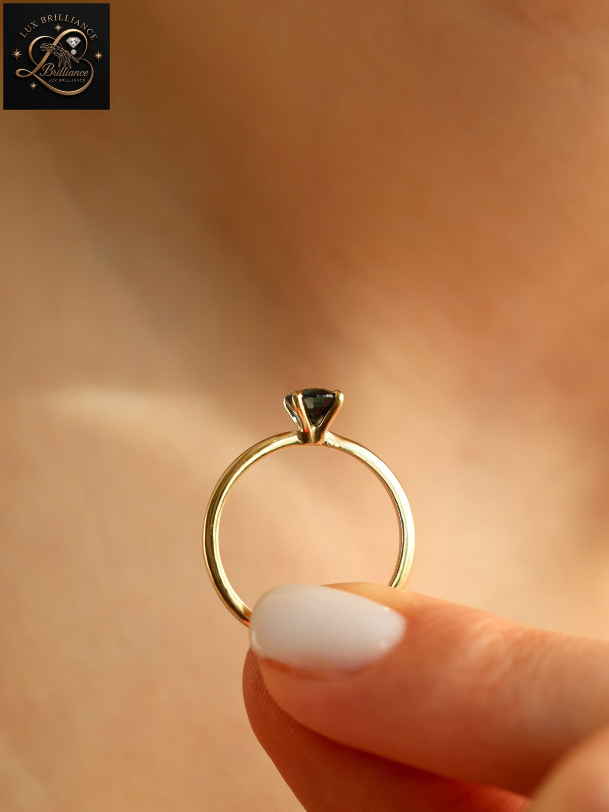 Elegant Oval Cut Teal Blue Sapphire Ring | Classic Yellow Gold Solitaire Ring