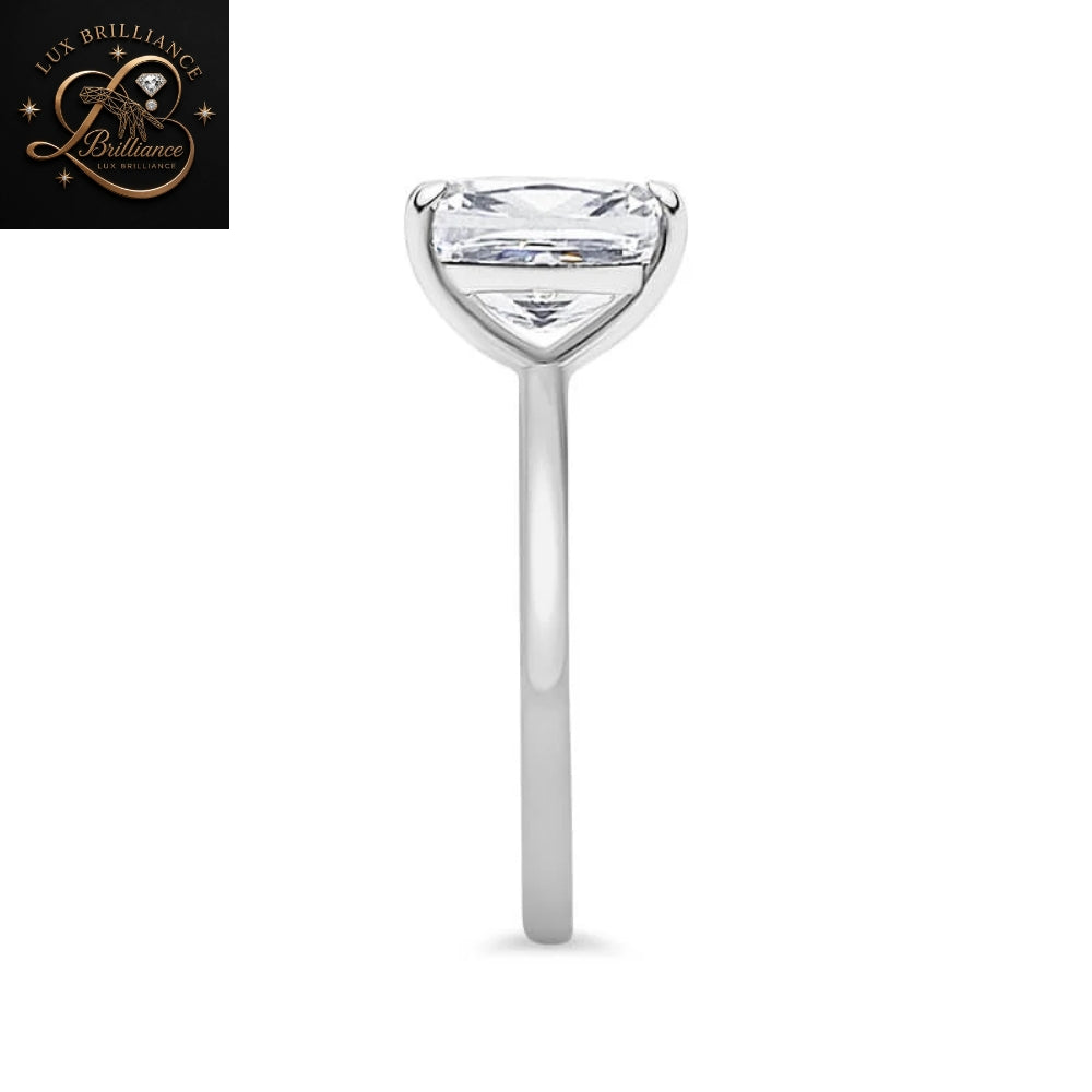 Elongated Cushion Cut Diamond Engagement Ring | 18k White Gold Ring | Gift For Ring