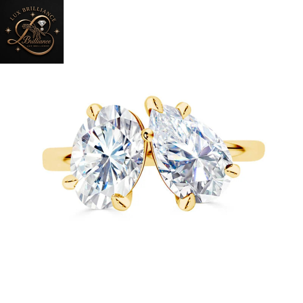 Toi et Moi Oval and Pear Cut Diamond Engagement Ring | Unique Two Stone Minimalist Ring | Gift For Her (Copy) (Copy) (Copy) (Copy) (Copy)