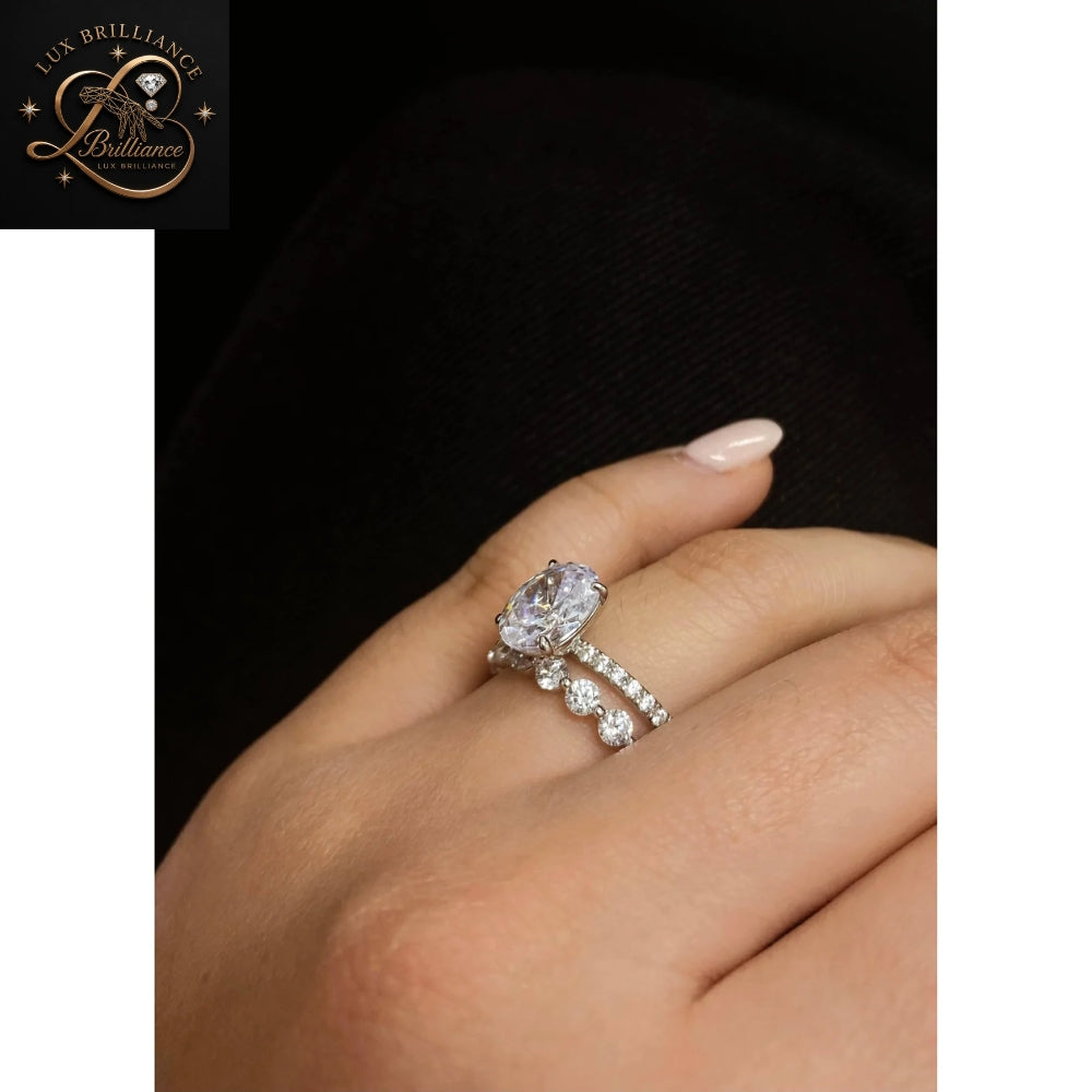 Oval Cut Diamond Pave Engagement Ring | Modern 14K Yellow Gold Ring | Gift For Her