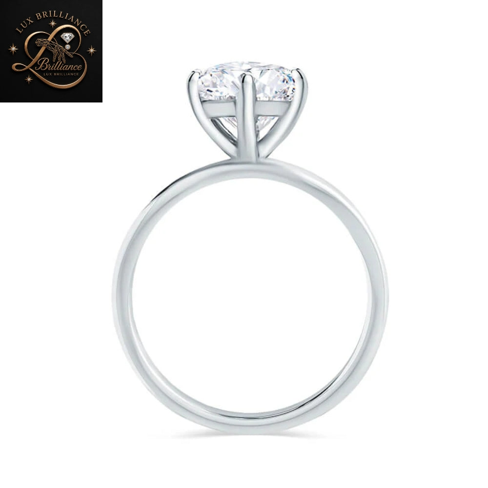 Marquise Cut Solitaire Diamond Engagement Ring |  Simple 6 Prong White Gold Ring | Promise Ring For Gift