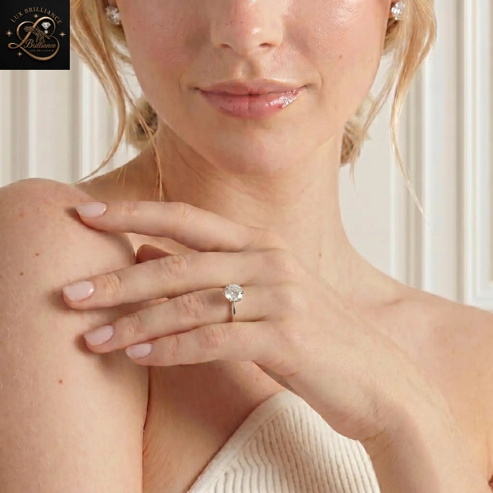 6-Prong Round Solitaire Engagement Ring | Brilliant Lab Diamond Wedding Ring | Gift For Her