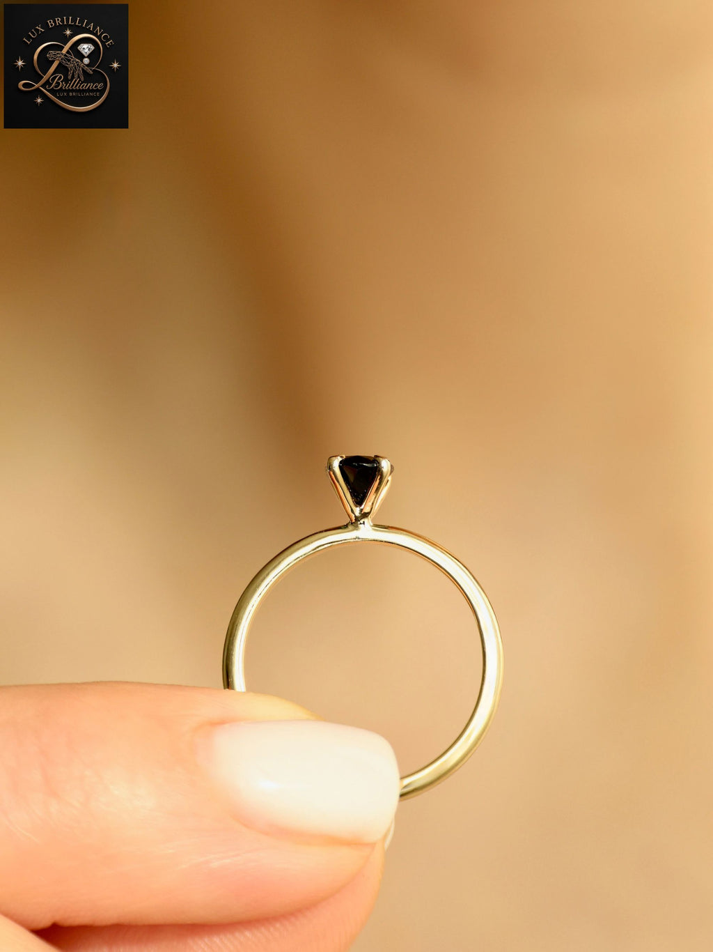 3Ct Oval Cut Deep Forest Green Sapphire Solitaire Ring | 14K Yellow Gold Ring