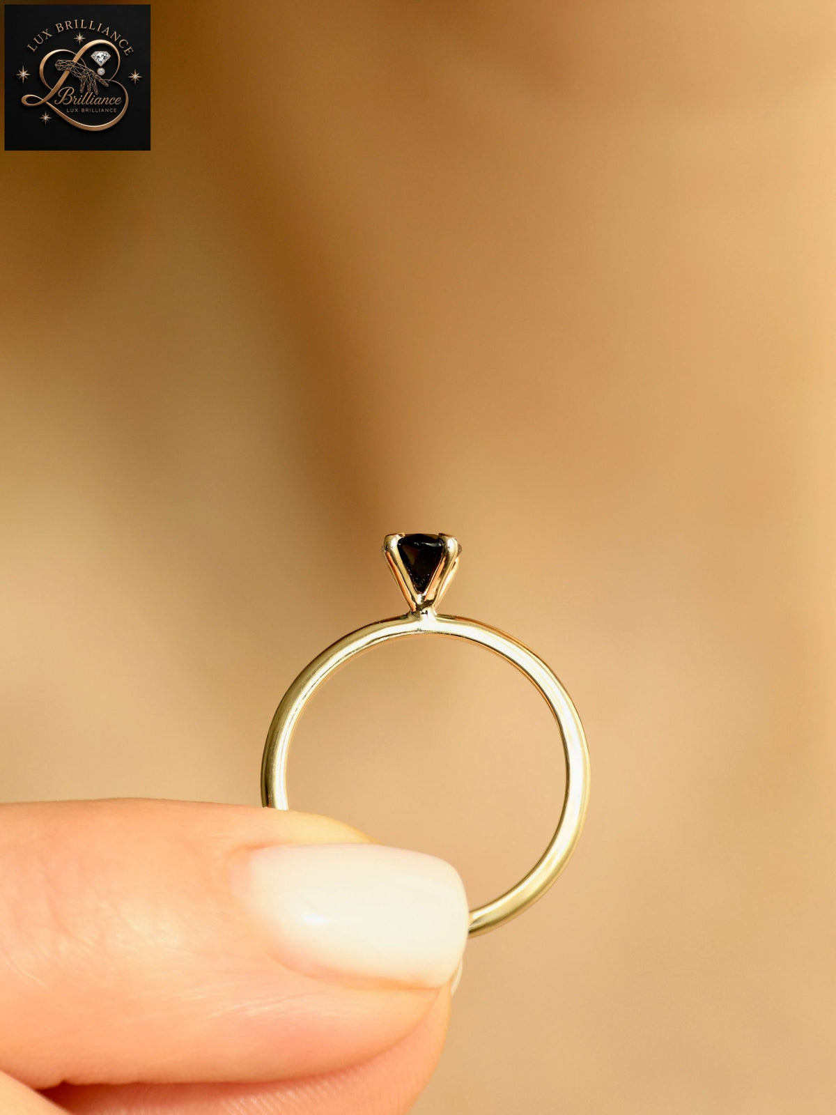 3Ct Oval Cut Deep Forest Green Sapphire Solitaire Ring | 14K Yellow Gold Ring