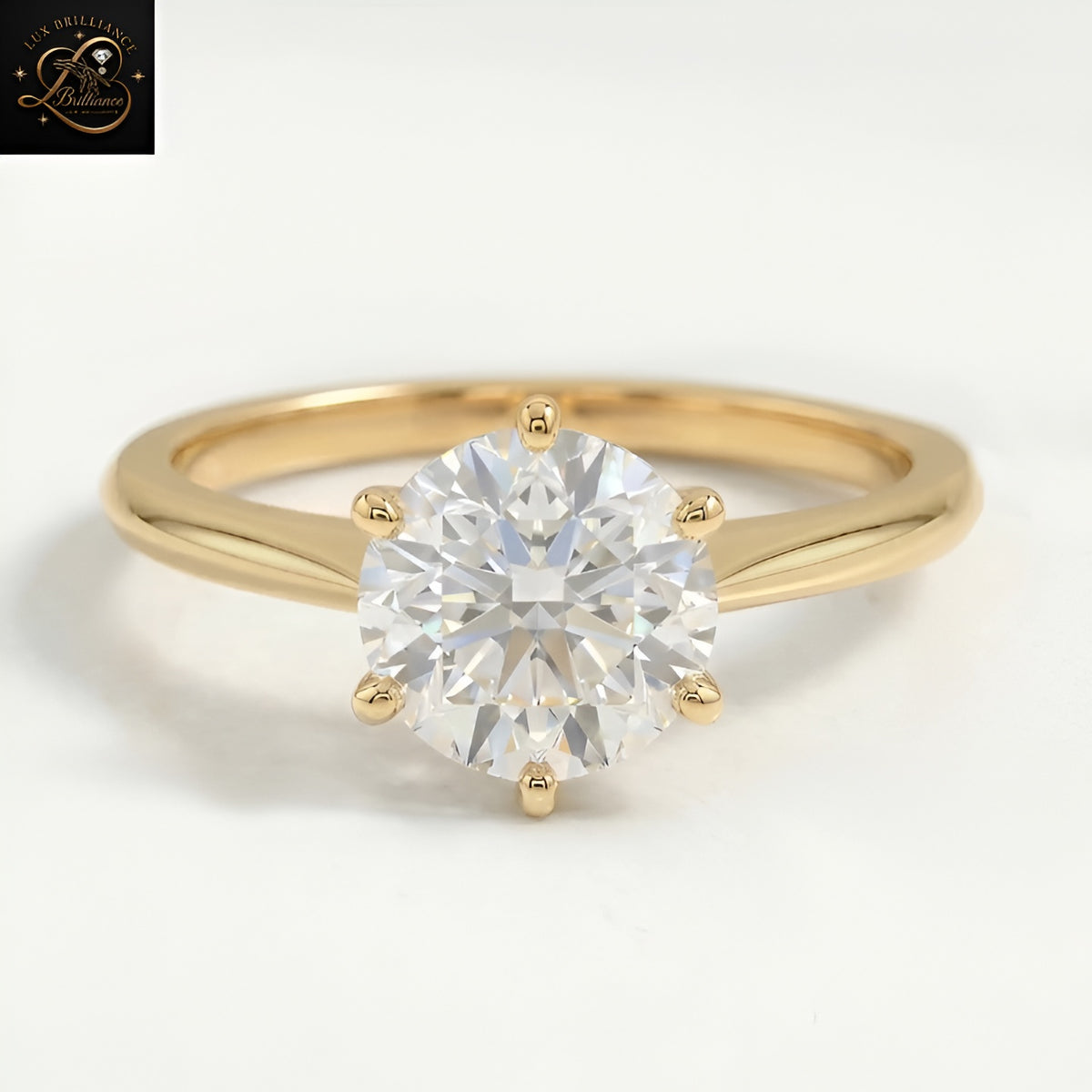 6-Prong Round Solitaire Engagement Ring | Brilliant Lab Diamond Wedding Ring | Gift For Her