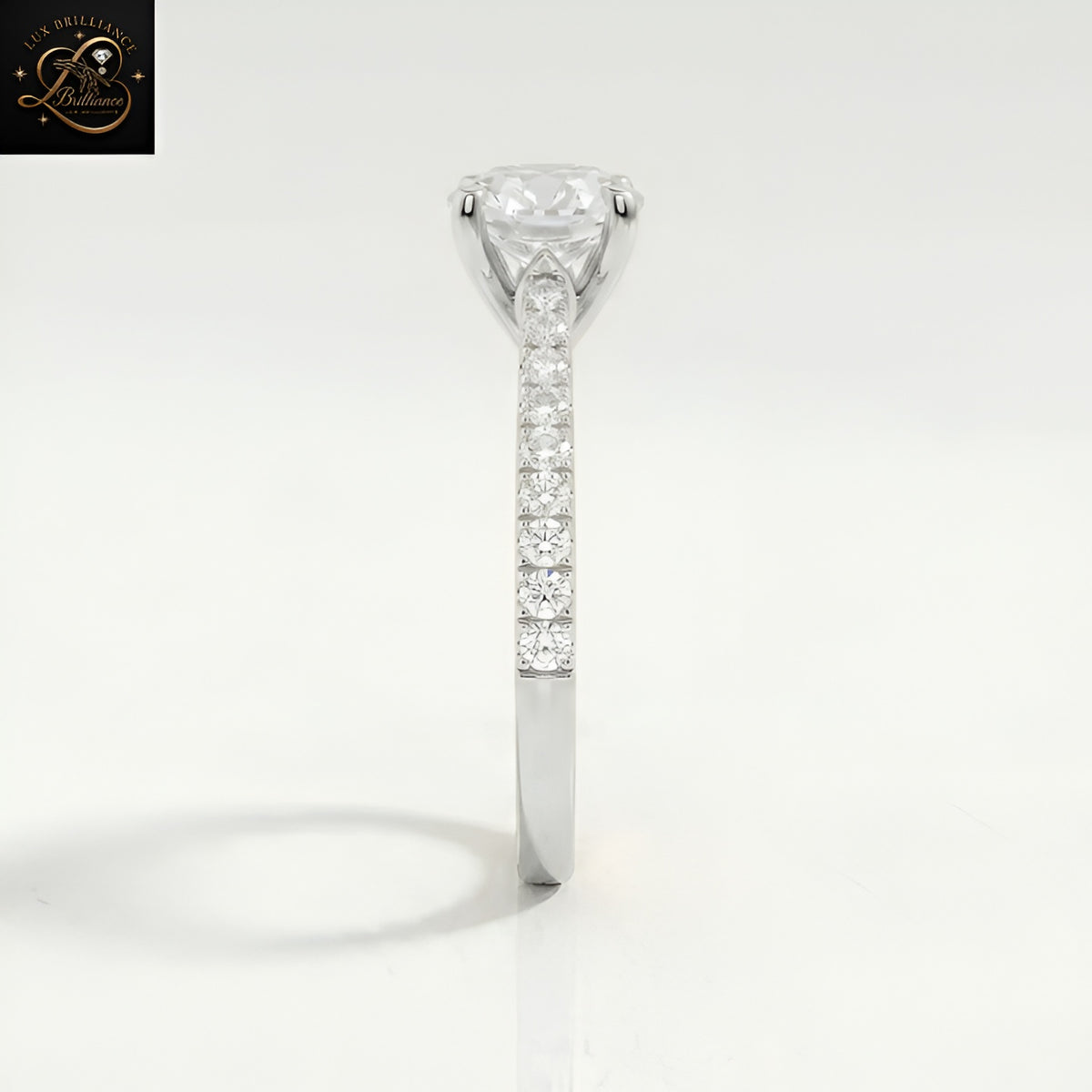 2CT Round Cut Solitaire Engagement Ring | 18K Lab Ground 4 Prong - Pave Diamond Ring | Gift For Her (Copy)