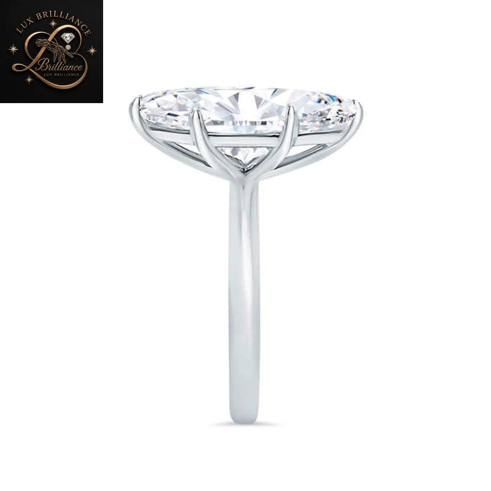 Marquise Cut Solitaire Diamond Engagement Ring |  Simple 6 Prong White Gold Ring | Promise Ring For Gift