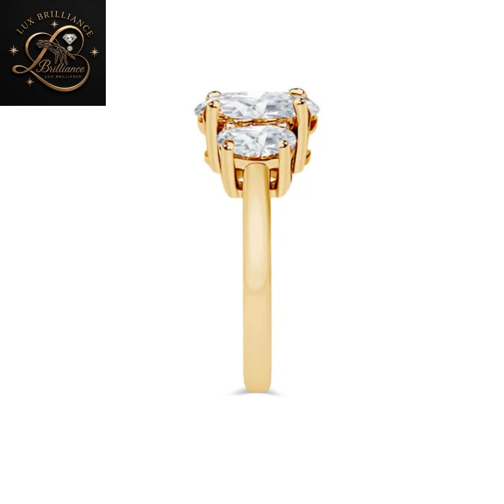 Oval Cut Three Stone Lab Ground Diamond Engagement Ring | Oval Trilogy Timeless Ring | Gift For Her (Copy) (Copy) (Copy) (Copy)