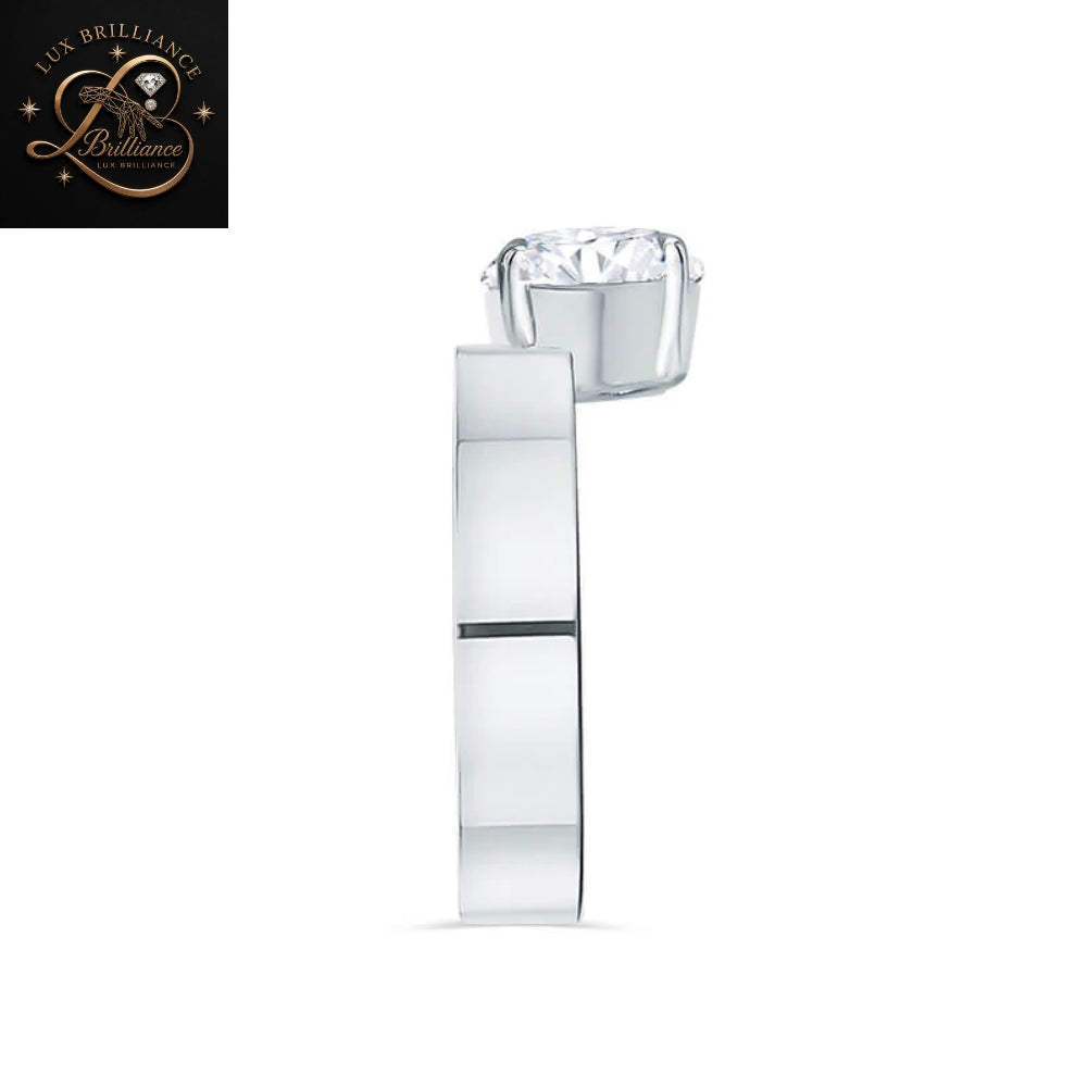 3Ct Round Diamond Solitaire Ring | Modern Wide Band Ring | Primes Ring