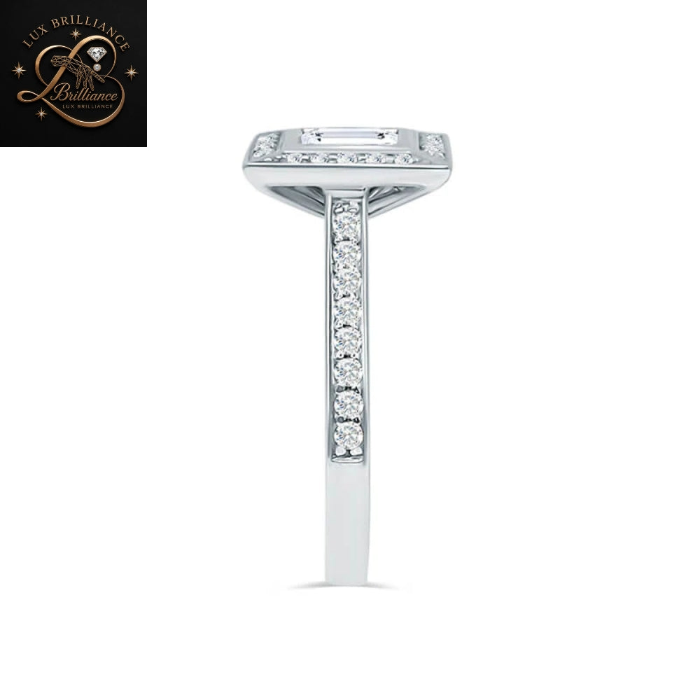 Princess Cut Diamond Halo Engagement Ring | Vintage Inspired Wedding Ring | Gift For Her