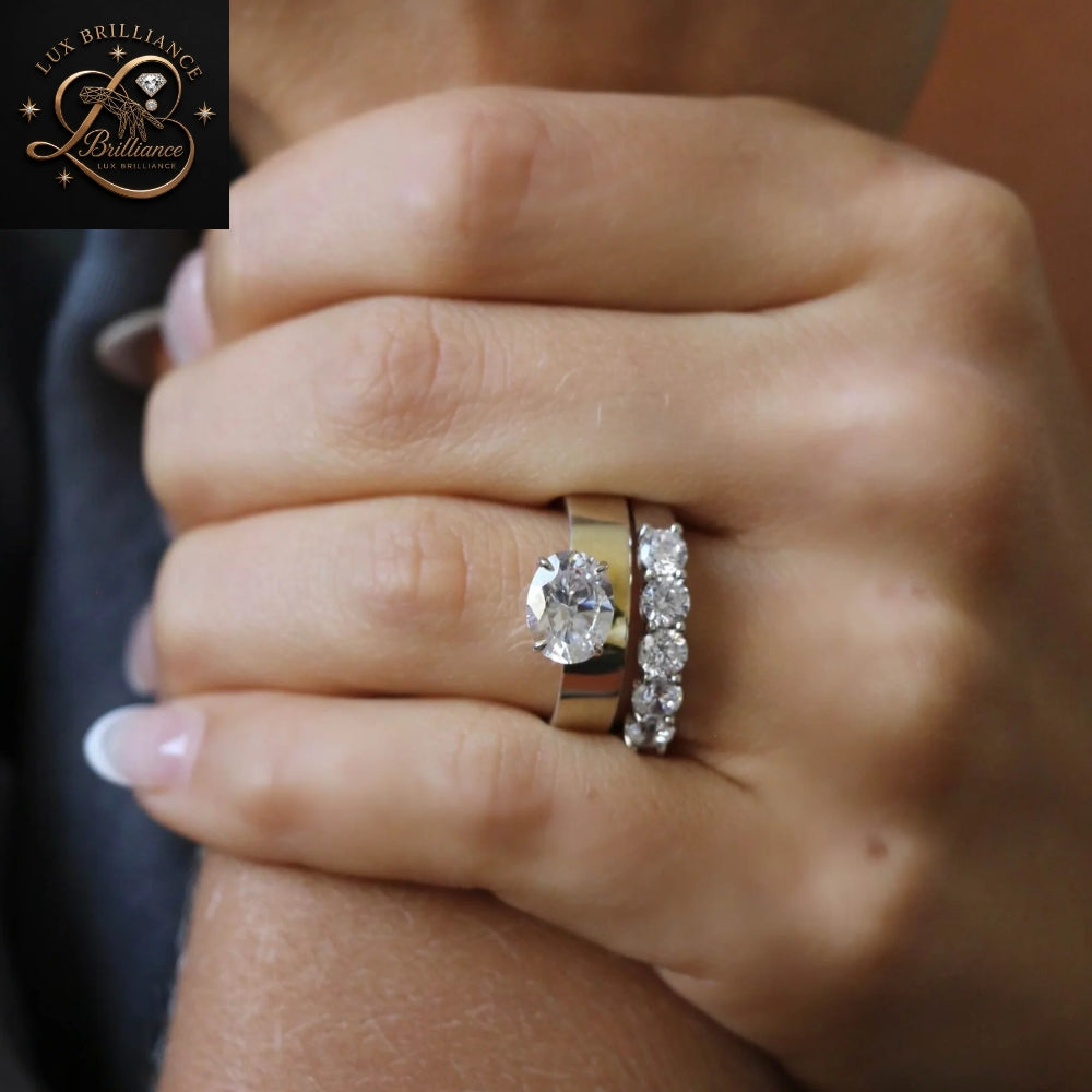 East-West Oval Cut Diamond  Engagement Ring / Yellow Gold Wide Band Ring / gift for her