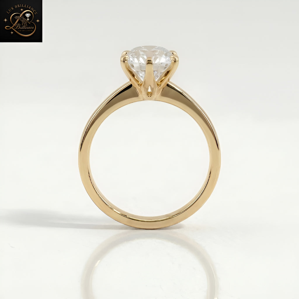6-Prong Round Solitaire Engagement Ring | Brilliant Lab Diamond Wedding Ring | Gift For Her