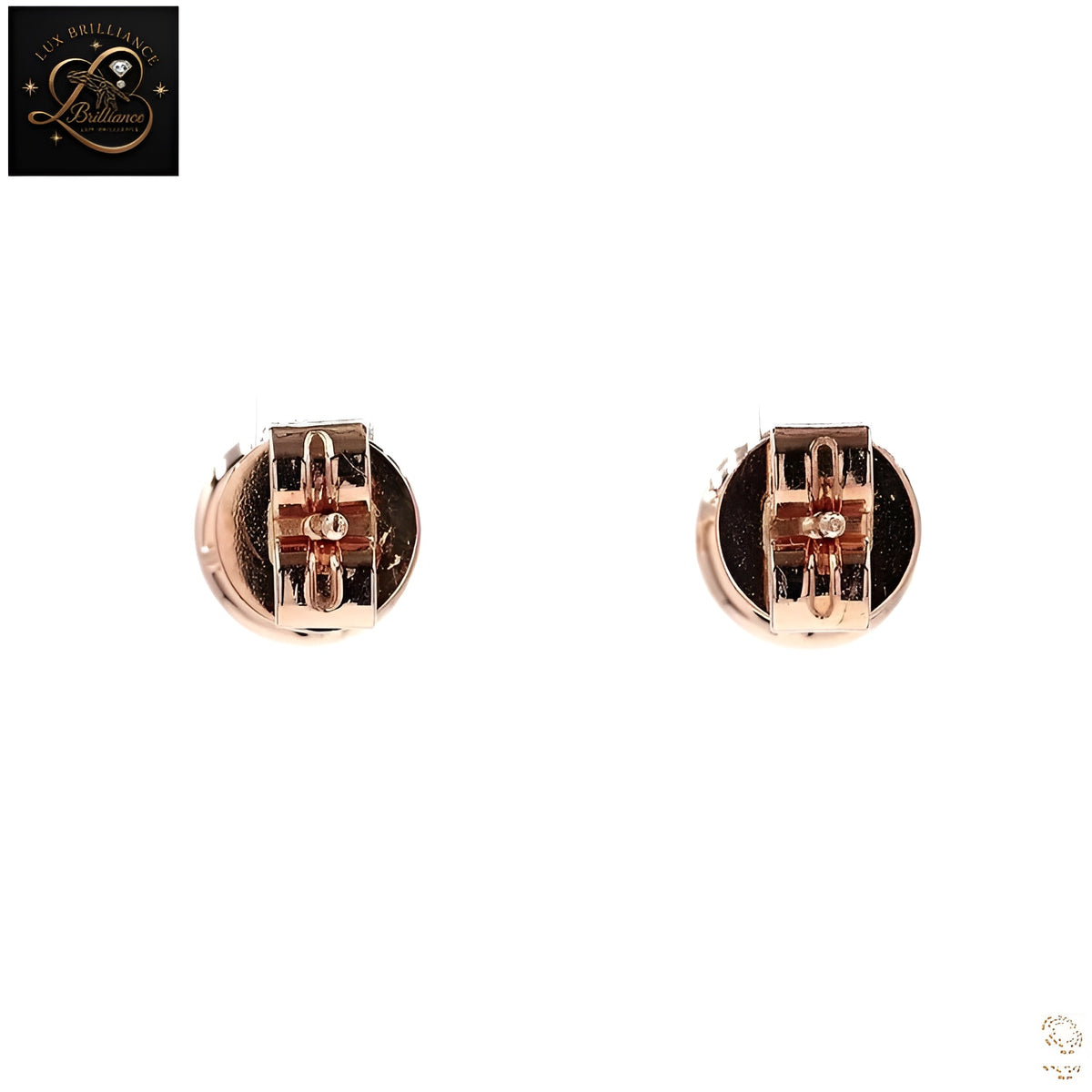 Round Cut Pink Lab-Grown Diamond Bezel Set Stud Earrings | 14K rose gold comfortable push-back posts Earrings