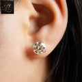 14K Gold Princess Cut Diamond Solitaire Stud Earrings | Screw Backs