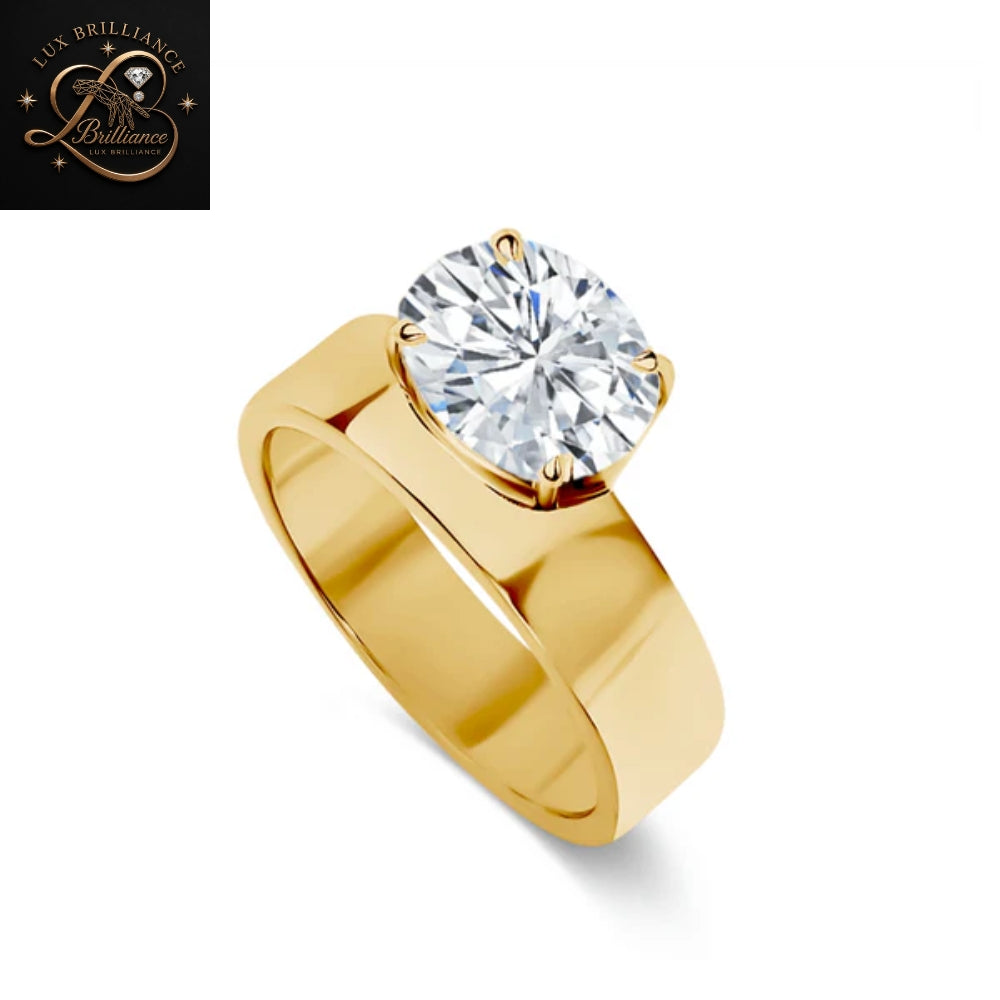 East-West Oval Cut Diamond Engagement Ring | Wide Cigar Band Classic Ring | Gift For Her