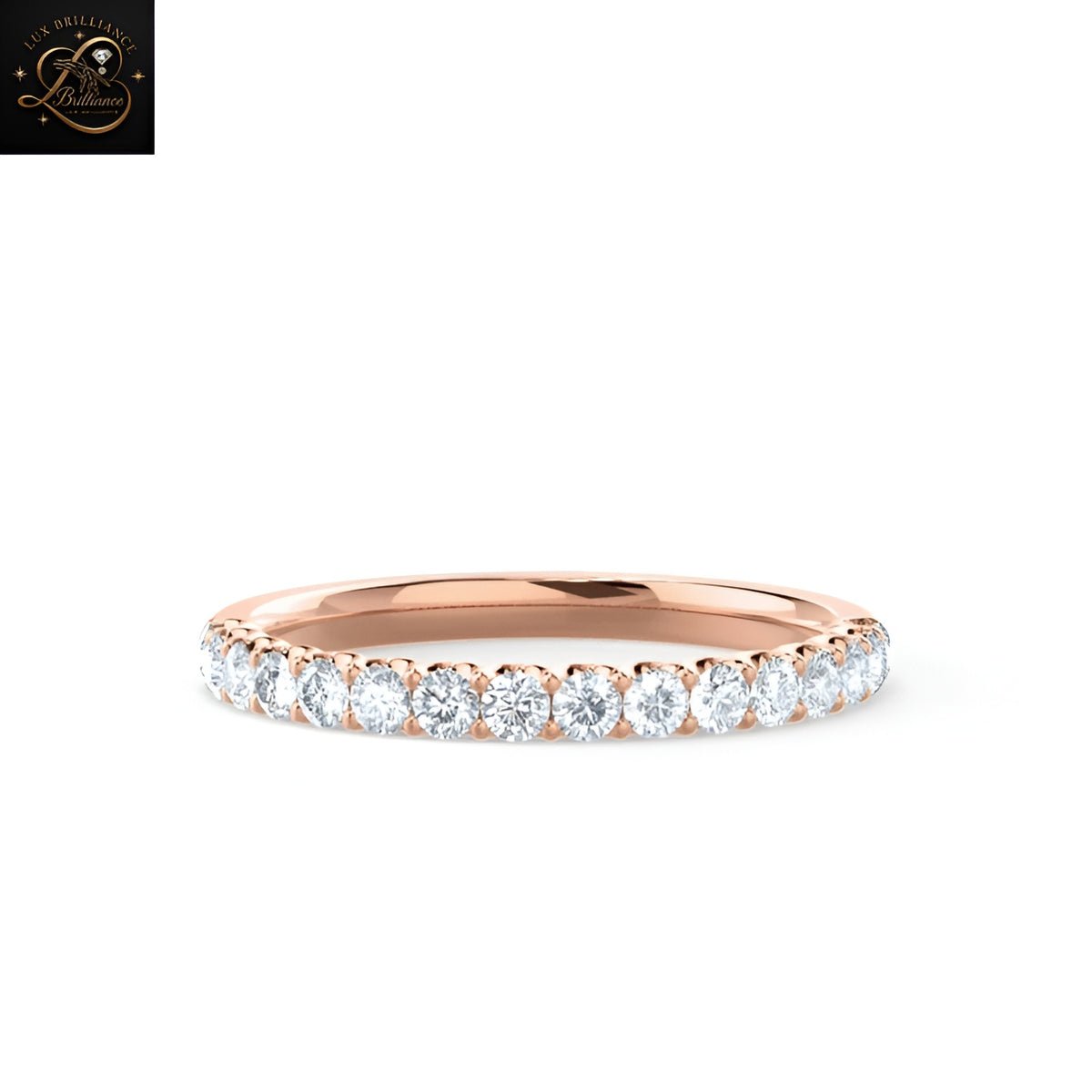 18k Yellow Gold Diamond Pave Eternity Band | Micro Pave Wedding Ring | Gift For Her
