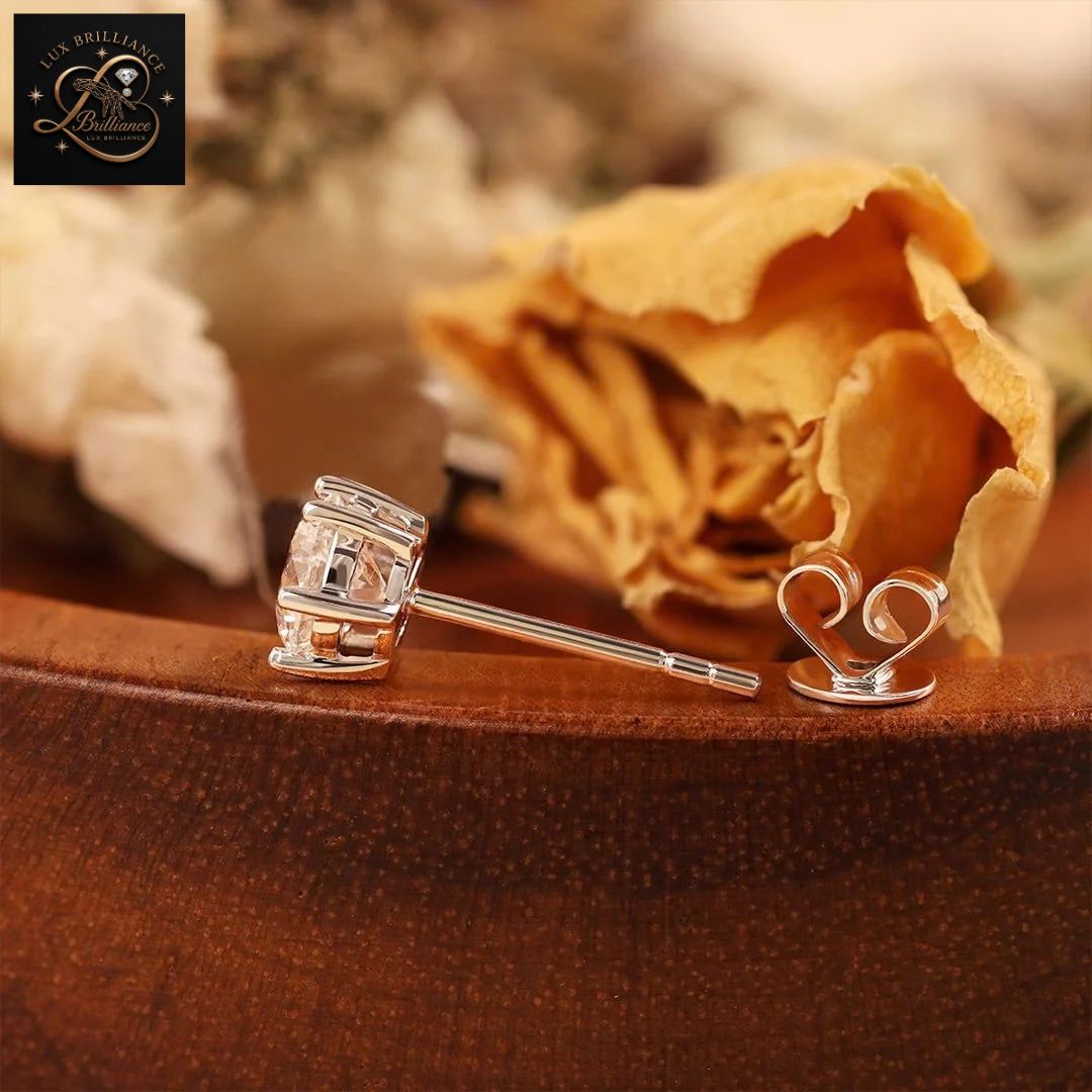 Classic 6-Prong Round Diamond Solitaire Studs | Solid White Gold