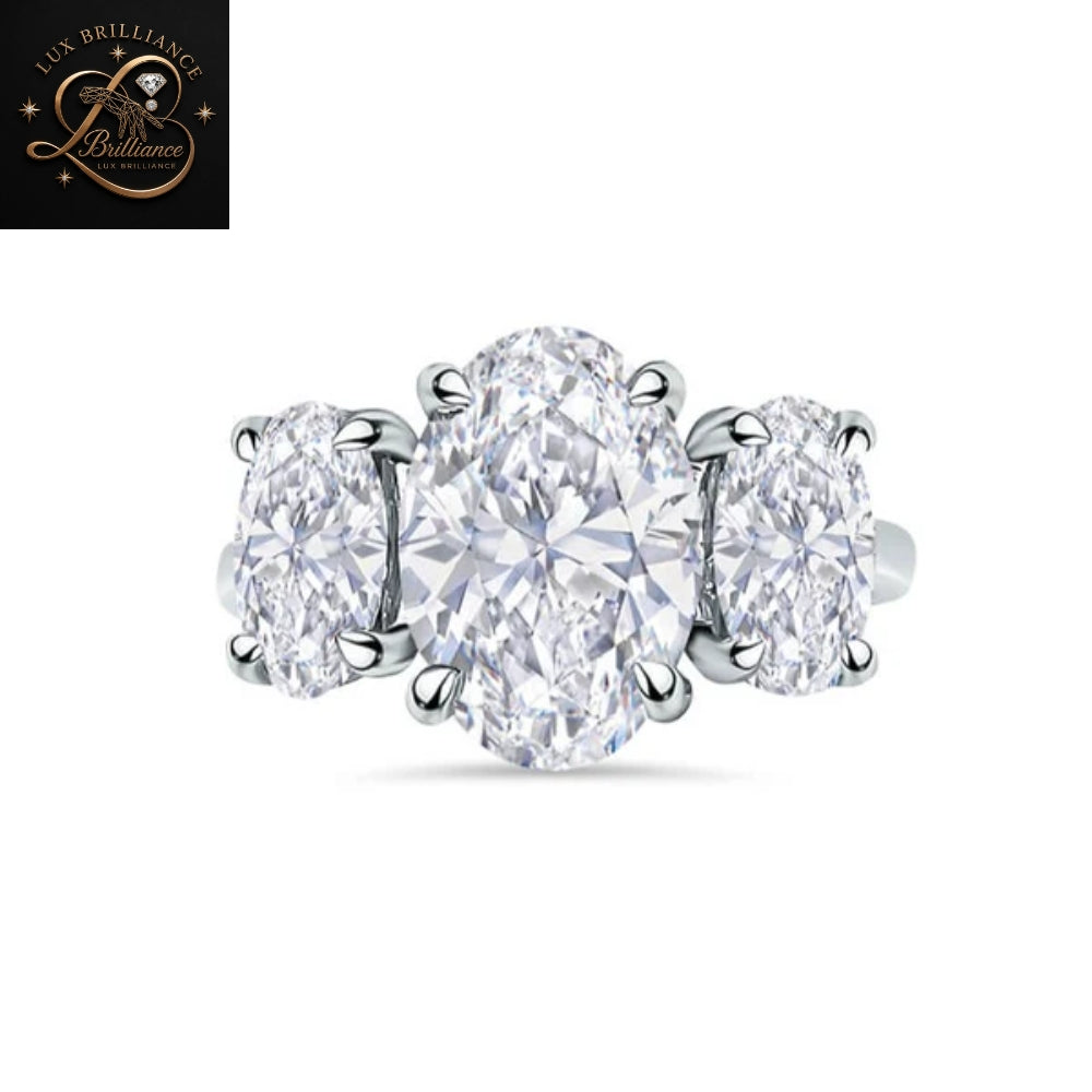 Oval Cut Three Stone Lab Ground Diamond Engagement Ring | Oval Trilogy Timeless Ring | Gift For Her (Copy) (Copy) (Copy) (Copy)