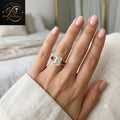 2.5 Ct Radiant Cut Diamond Engagement Ring | 14K Yellow Gold Split Shank Cathedral Solitaire Ring for Women