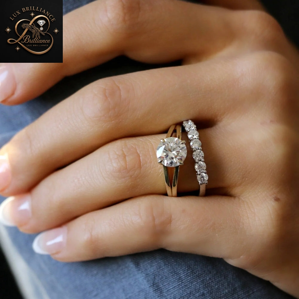 Round Diamond Solitaire Engagement Ring | 14k Split Shank Ring | Gift For Ring