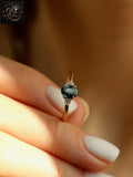 Oval Cut Ocean Blue Sapphire Engagement Ring | 14K Yellow Gold Cluster Band Vintage Inspired Ring