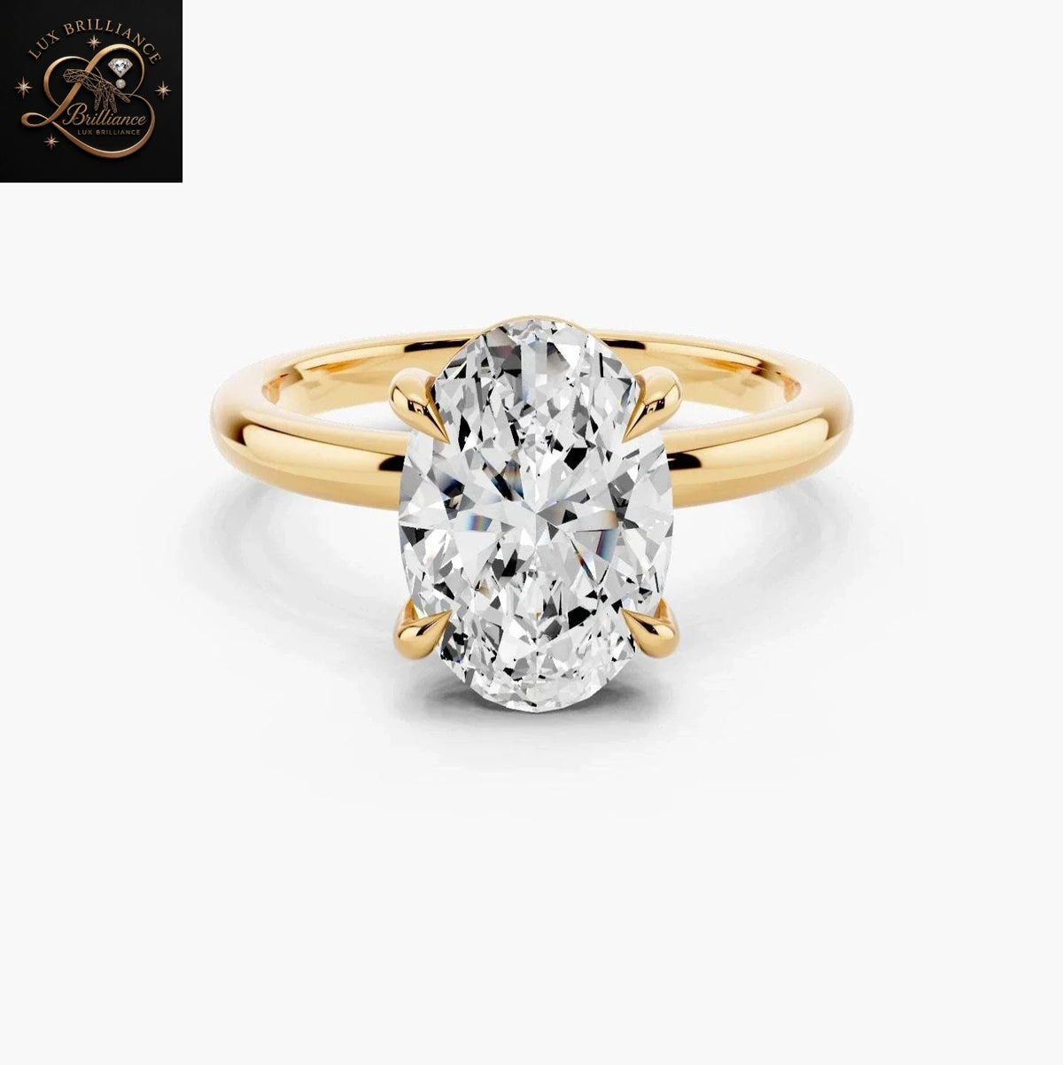 Oval Cut Solitaire Diamond Engagement Ring | 4 Prong Minimalist Ring | Gift For Her