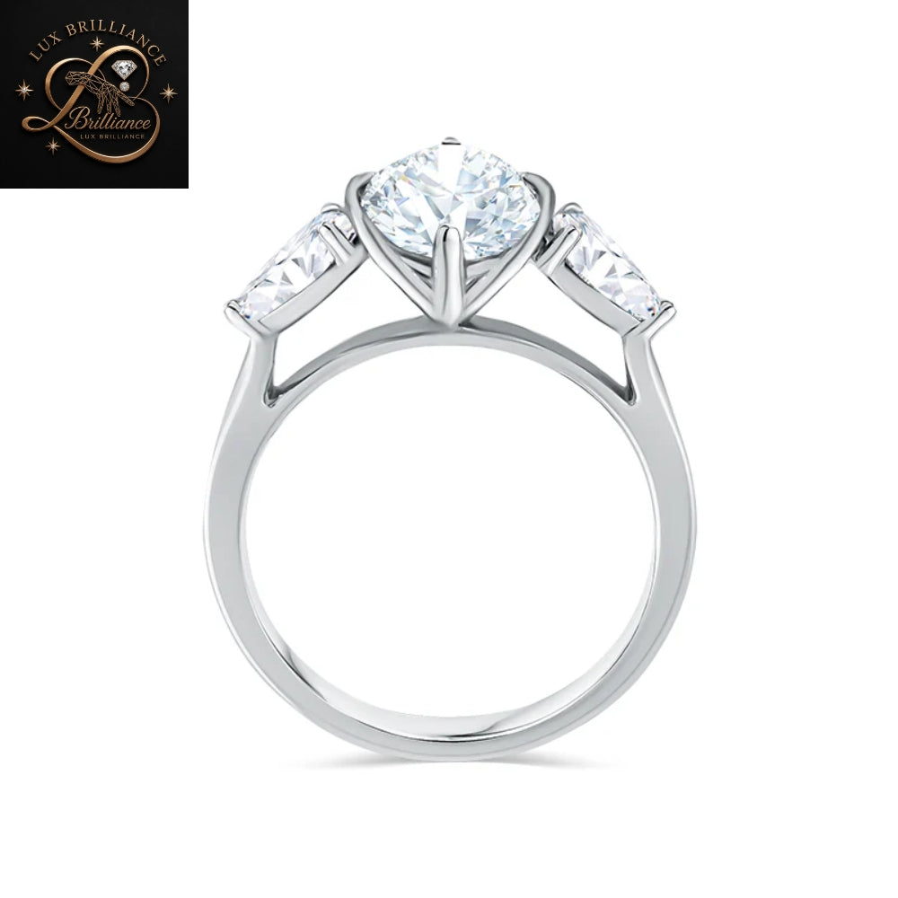Marquise Cut Diamond Three Stone Engagement Ring with  White Gold / gift for her (Copy) (Copy)