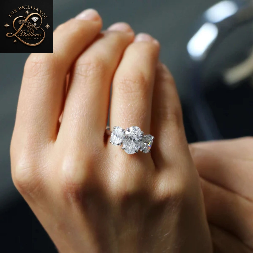 Oval Cut Three Stone Engagement Ring | Gold Bridal Ring | Classic Anniversary Ring