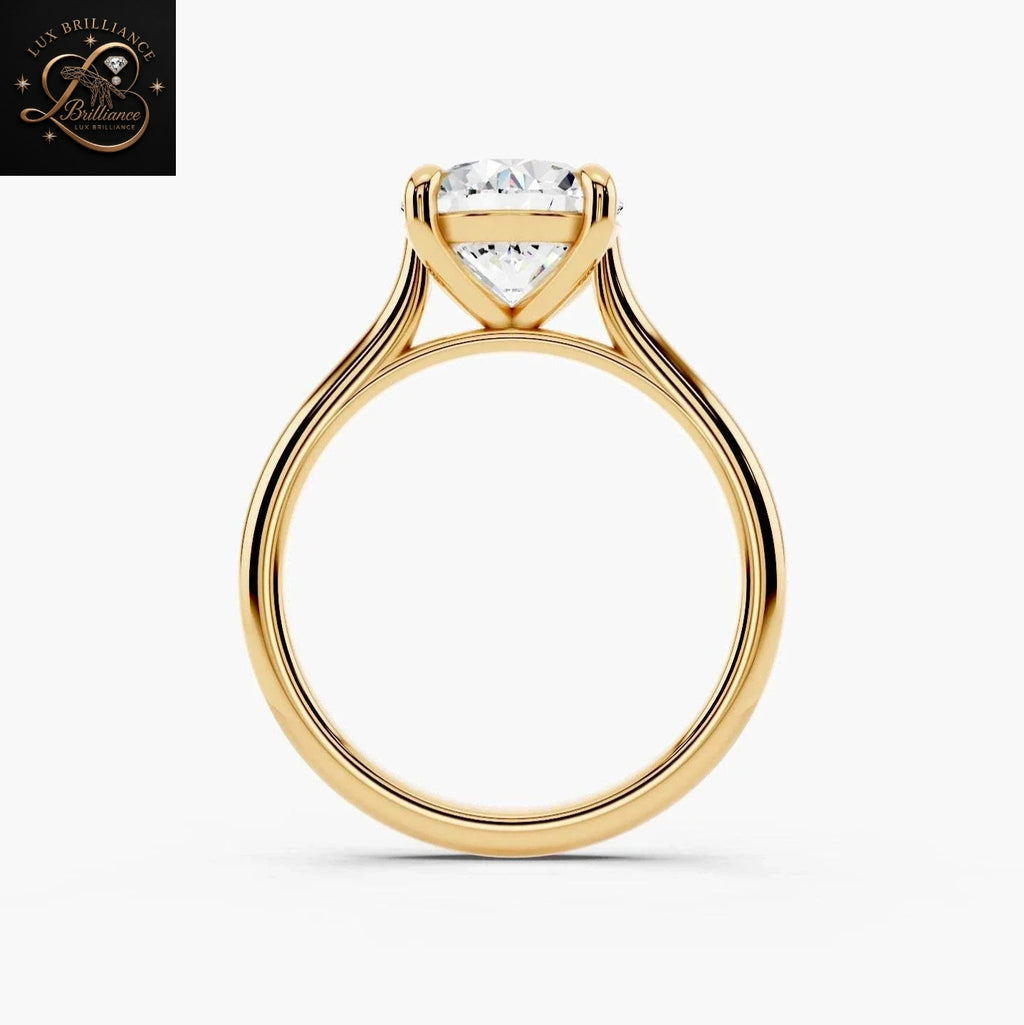 2.5 CT Round Brilliant Cut Diamond Solitaire Engagement Ring | 14K Yellow Gold Wedding Ring