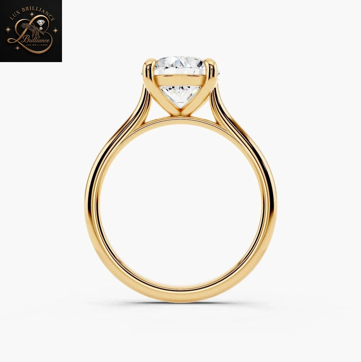 2.5 CT Round Brilliant Cut Diamond Solitaire Engagement Ring | 14K Yellow Gold Wedding Ring