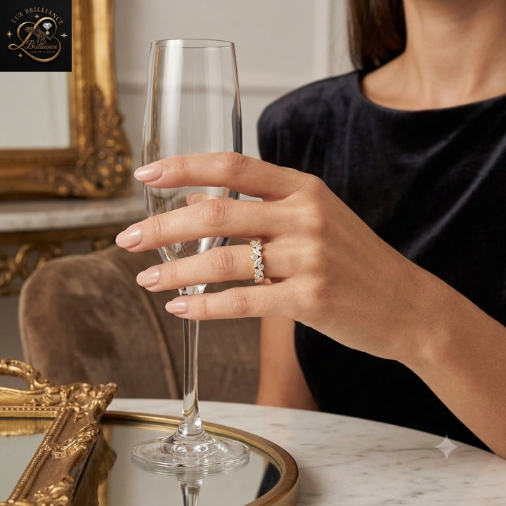 Unique Lab Grown Diamond Wedding Band | 18K Gold Marquise Vine Eternity Ring |Gift For Her (Copy)