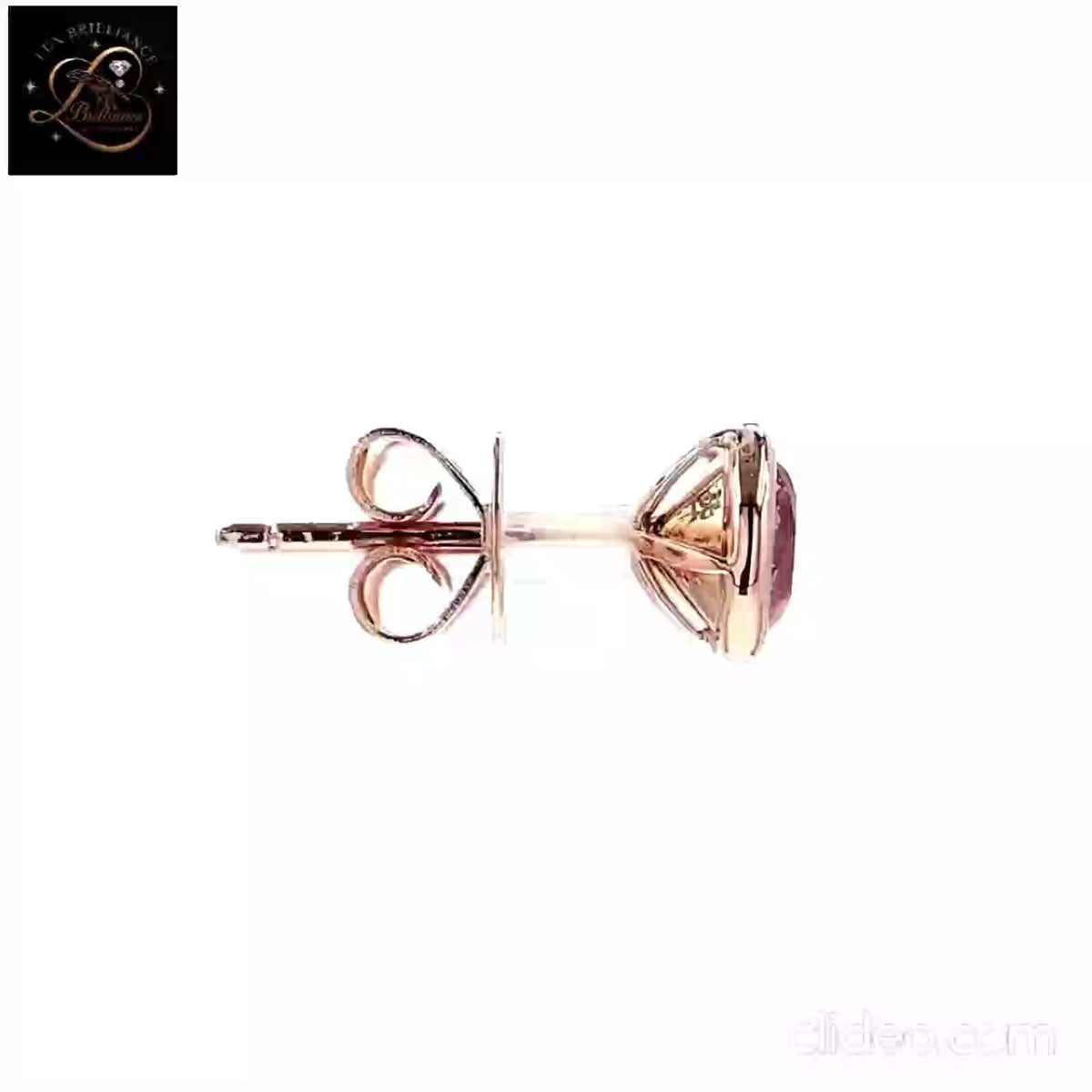 Round Cut Pink Lab-Grown Diamond Bezel Set Stud Earrings | 14K rose gold comfortable push-back posts Earrings