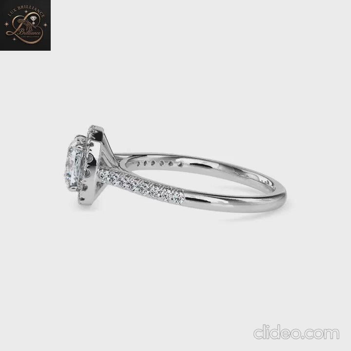 Cushion Cut Diamond Halo Engagement Ring | 18K  Yellow Gold Promise Ring | Gift For Her