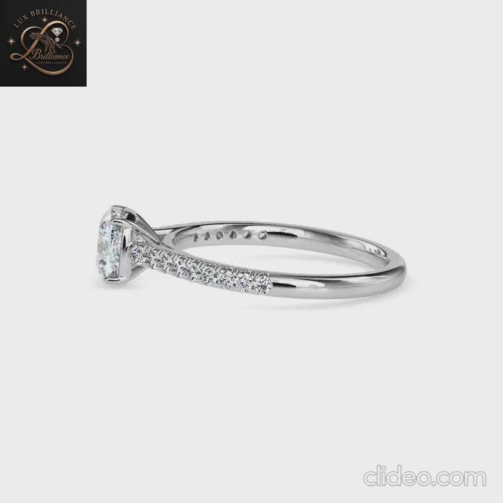 Cushion Cut Diamond Bridal Ring | 18K  Yellow Gold Promise Ring | Gift For Her