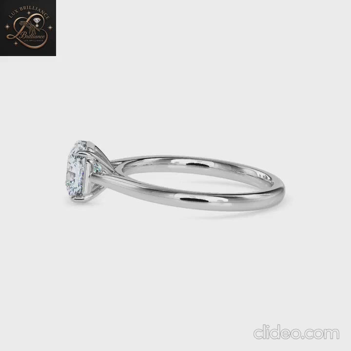 Cushion Cut Diamond Solitaire Engagement Ring| 18K Yellow Gold or White Gold  surprise ring for her